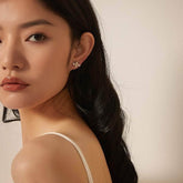 14K Gold Paved Crystal Bee Stud Earrings